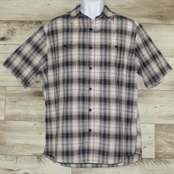 Dickies* Men's Short Sleeve Button Down Curved Hem Chest Pocket Shirt~Size Large - Picture 1 of 9